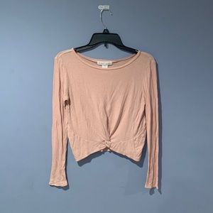 NWOT Planet Gold Pink Shimmer Twist Top Stretchy